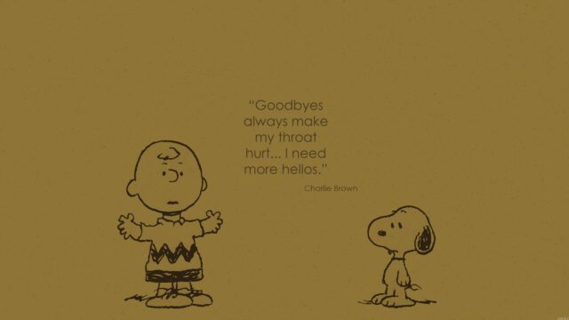 Charlie Brown and Snoopy Heartfelt Quote Minimalist Desktop Wallpaper
