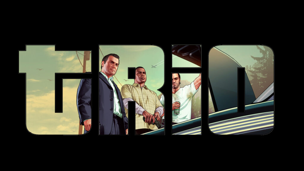 GTA V Protagonists Typography Grid Style Desktop Wallpaper