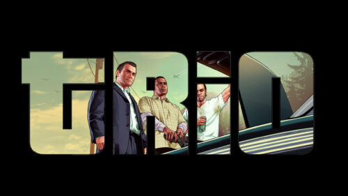 GTA V Protagonists Typography Grid Style Desktop Wallpaper