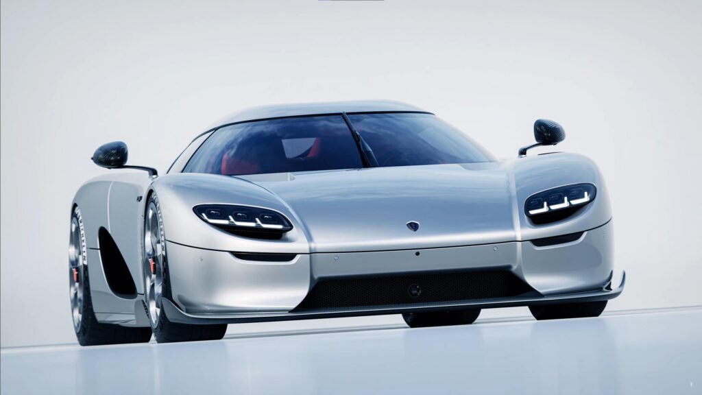Silver Koenigsegg Gemera Hypercar Front View 4K Desktop Wallpaper
