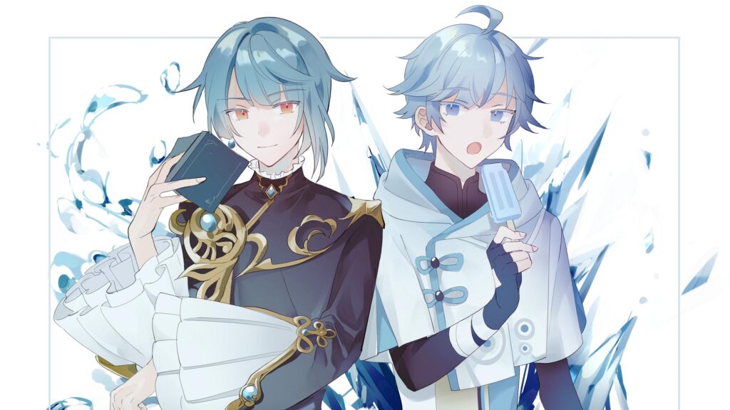 Genshin Impact Xingqiu and Chongyun Anime Duo Desktop Wallpaper