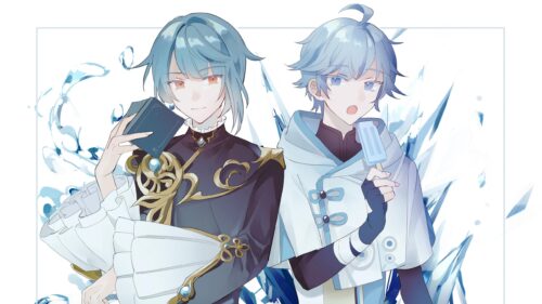 Genshin Impact Xingqiu and Chongyun Anime Duo Desktop Wallpaper