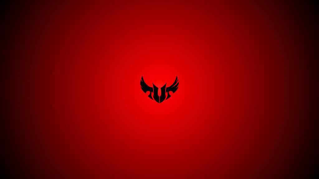 Minimalist ASUS TUF Gaming Shield Logo on Red Gradient Background 4K Wallpaper