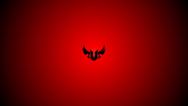 Minimalist ASUS TUF Gaming Shield Logo on Red Gradient Background 4K Wallpaper