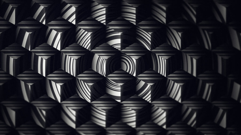 Abstract 3D Monochromatic Geometric Cubes Pattern 4K Desktop Wallpaper