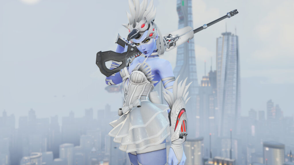 Widowmaker Overwatch White Swan Skin Portrait Desktop Wallpaper