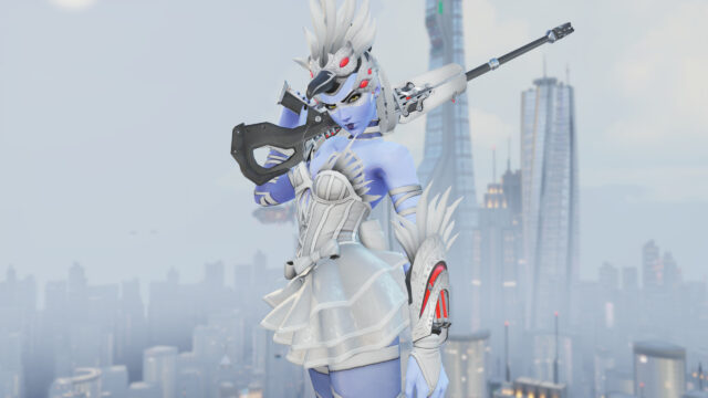 Widowmaker Overwatch White Swan Skin Portrait Desktop Wallpaper