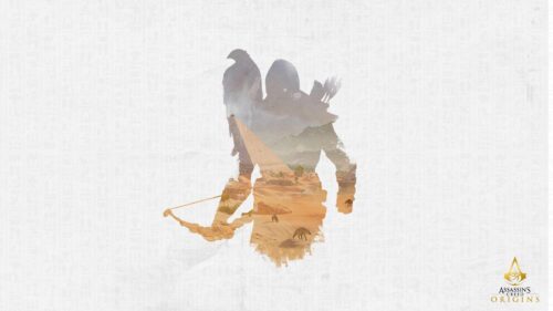 Assassin’s Creed Origins Bayek Silhouette Egyptian Desert 4K Desktop Wallpaper