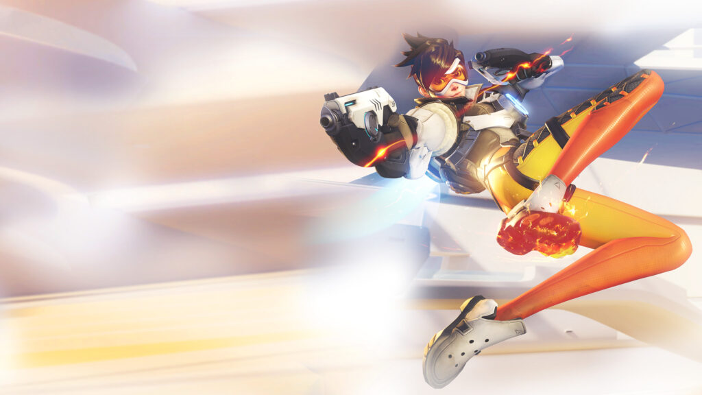 Tracer Overwatch Action Hero Dynamic 4K Desktop Wallpaper