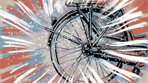 Abstract Artistic Bicycle Wheel Motion Blur Desktop Wallpaper
