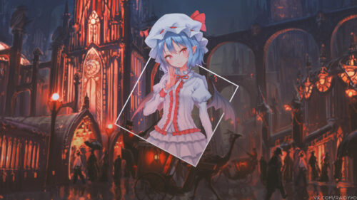 Remilia Scarlet Touhou Project Gothic City Anime 4K Wallpaper