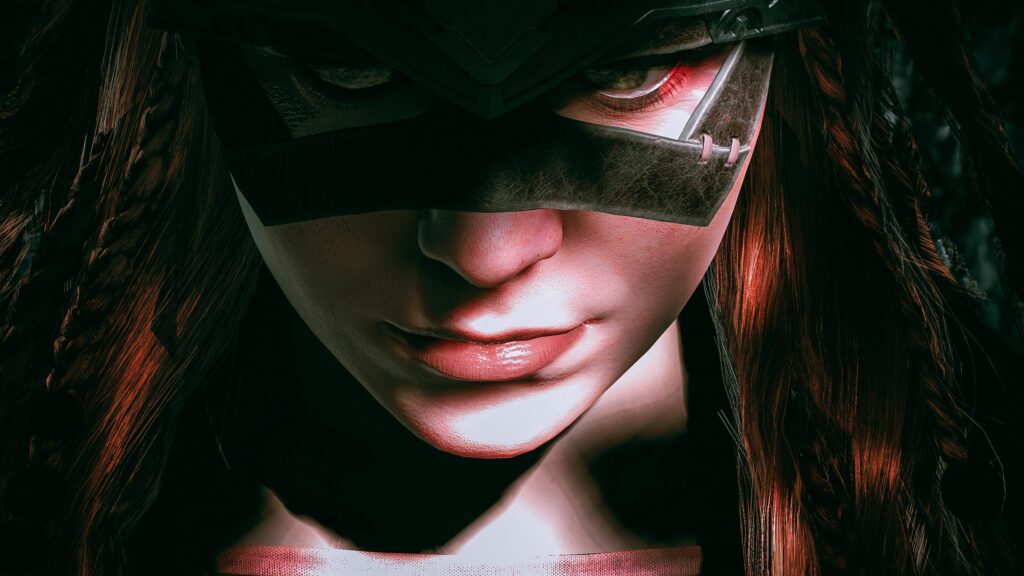 Mysterious Warrior Masked Portrait Cinematic 4K Desktop Wallpaper
