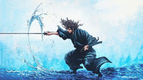Vagabond Musashi Miyamoto Katana Water Slash 4K PC Wallpaper