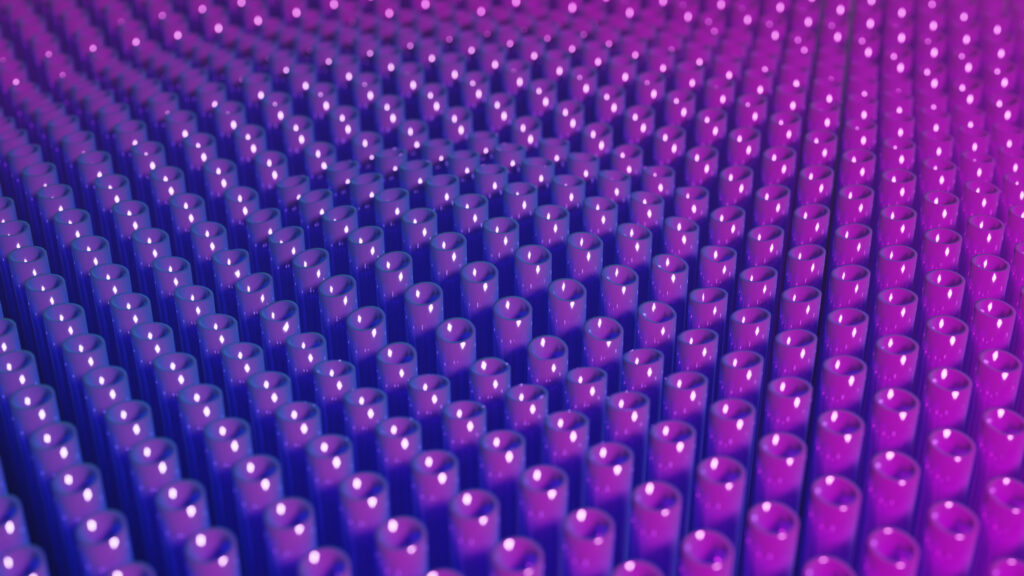 Abstract 3D Purple Cylinder Pattern Depth of Field Desktop Wallpaper