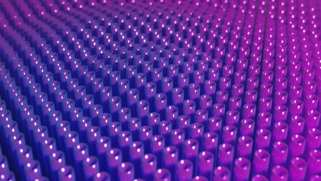 Abstract 3D Purple Cylinder Pattern Depth of Field Desktop Wallpaper