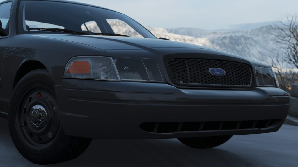 Close-up Ford Crown Victoria Police Interceptor 4K Desktop Wallpaper