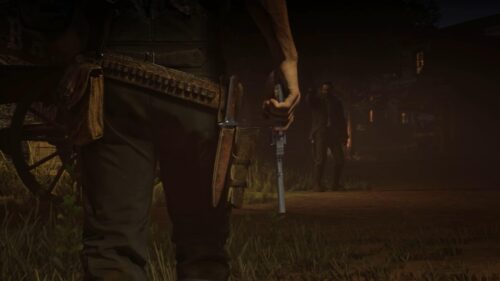 Arthur Morgan Standoff Red Dead Redemption 2 Cinematic Desktop Wallpaper