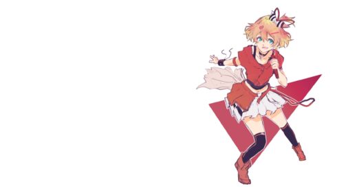 Anime Girl in Red Outfit Dynamic Pose 4K Desktop Wallpaper