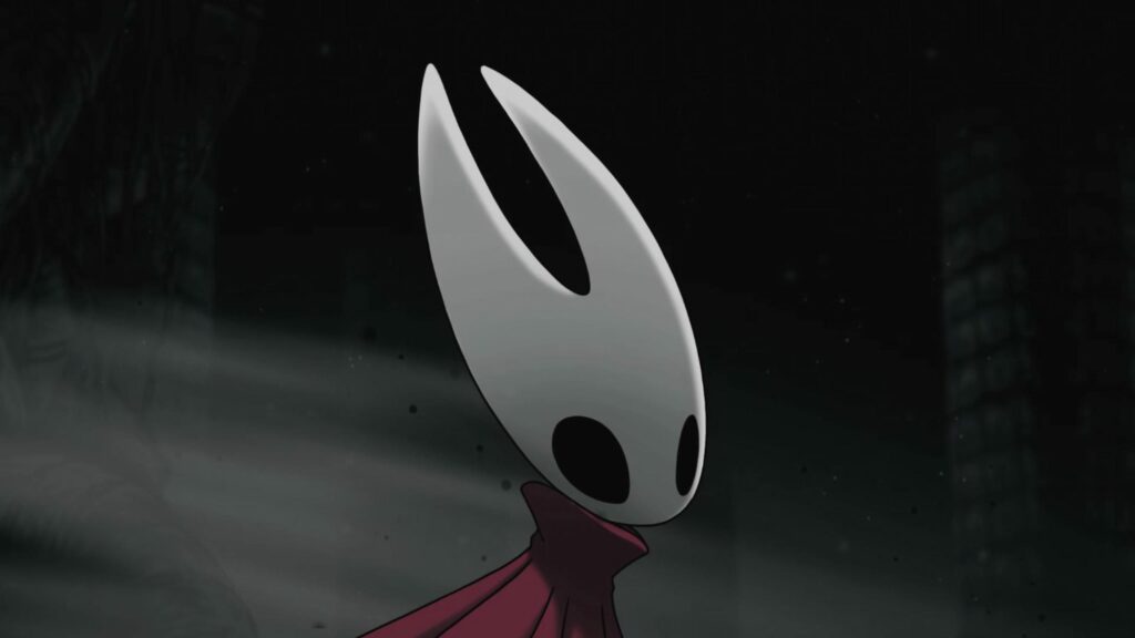Hornet from Hollow Knight Dark Atmospheric Minimalist Desktop Wallpaper