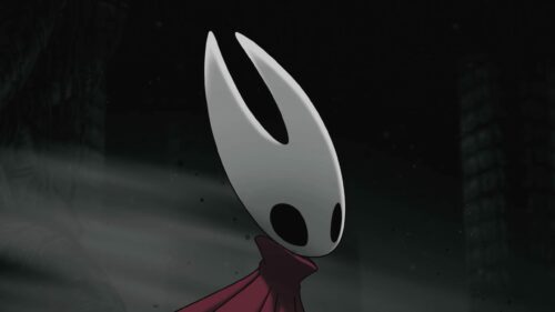 Hornet from Hollow Knight Dark Atmospheric Minimalist Desktop Wallpaper