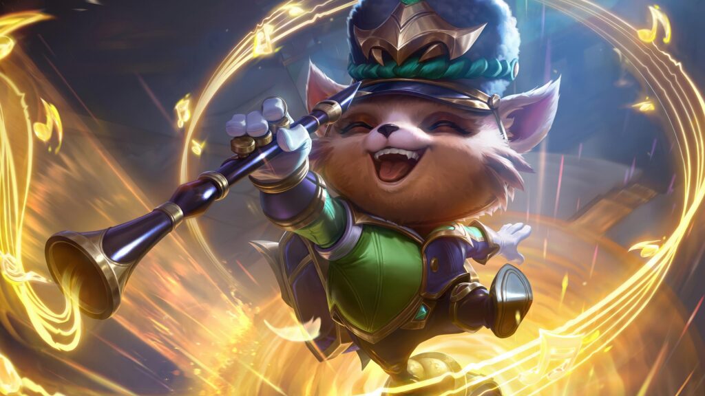 Teemo Bandle Scout Playing Musical Horn League of Legends 4K Wallpaper