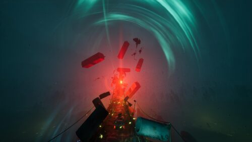 Surreal Post-Apocalyptic Car Driving Into A Glowing Red Rift 4K Wallpaper