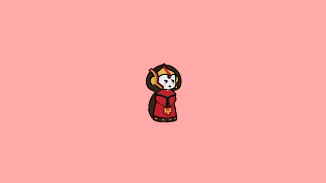 Minimalist Chibi Style Empress Cartoon Character Aesthetic Desktop Wallpaper