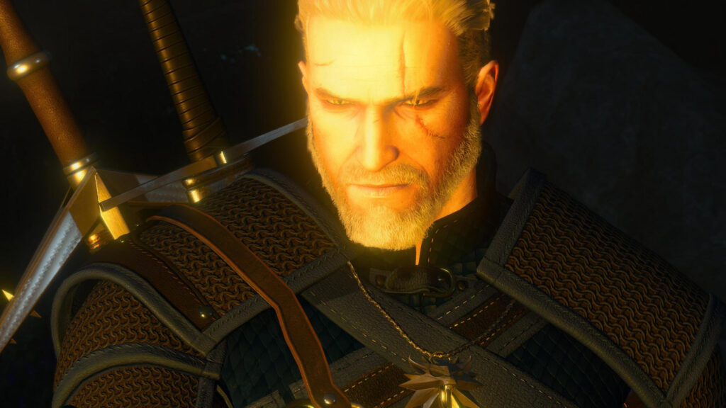 Geralt of Rivia Intense Golden Glow The Witcher 3 PC Wallpaper