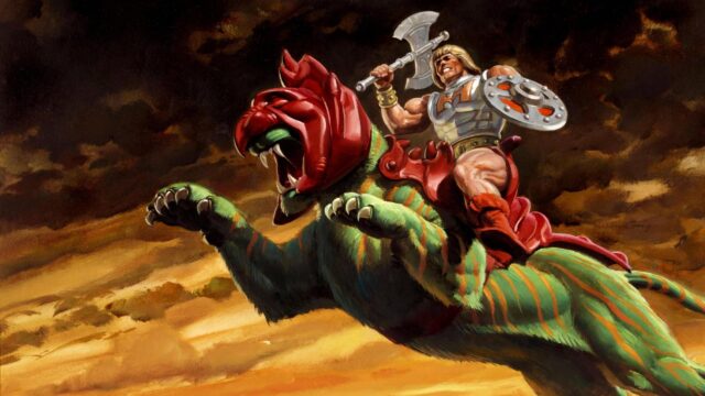 He-Man Riding Battle Cat Masters of the Universe Art Desktop Wallpaper