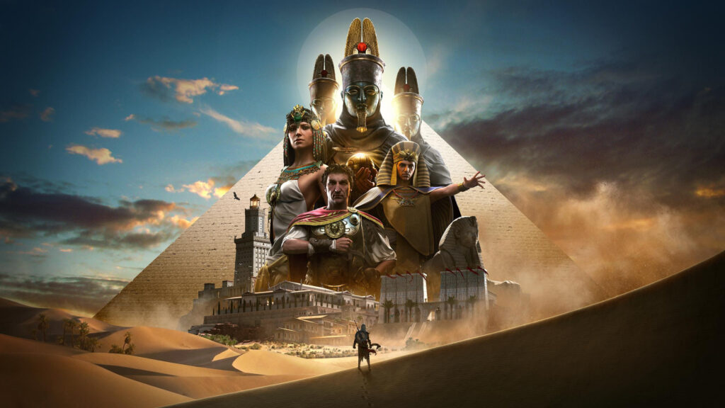 Assassin's Creed Origins Cleopatra and Caesar Epic Gaming PC Wallpaper