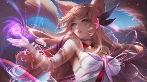 Ahri Star Guardian League of Legends Magical Anime Girl 4K PC Wallpaper