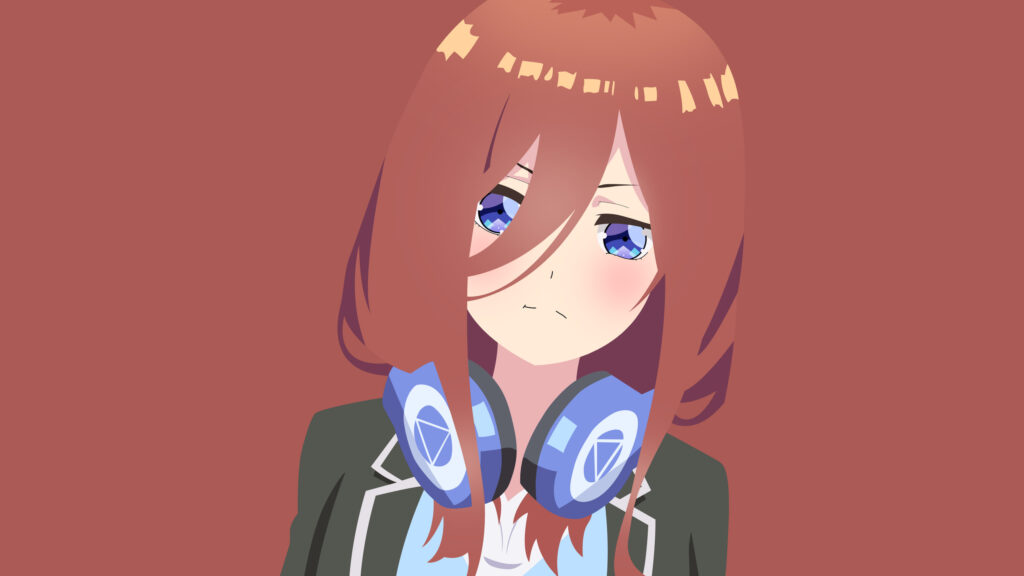 Miku Nakano Minimalist Anime Portrait Desktop Wallpaper