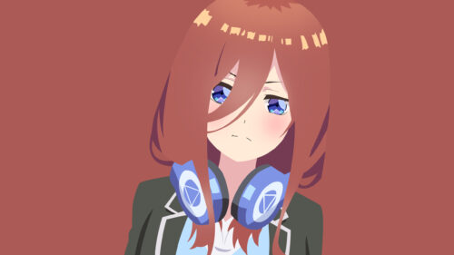 Miku Nakano Minimalist Anime Portrait Desktop Wallpaper