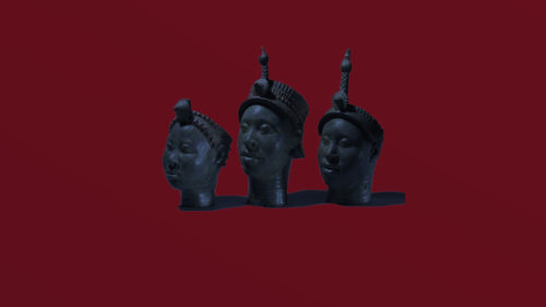 Ancient African Ife Bronze Sculpture Heads 4K Desktop Wallpaper