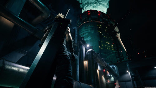 Cloud Strife Standing Before Mako Reactor Final Fantasy VII Remake PC Wallpaper
