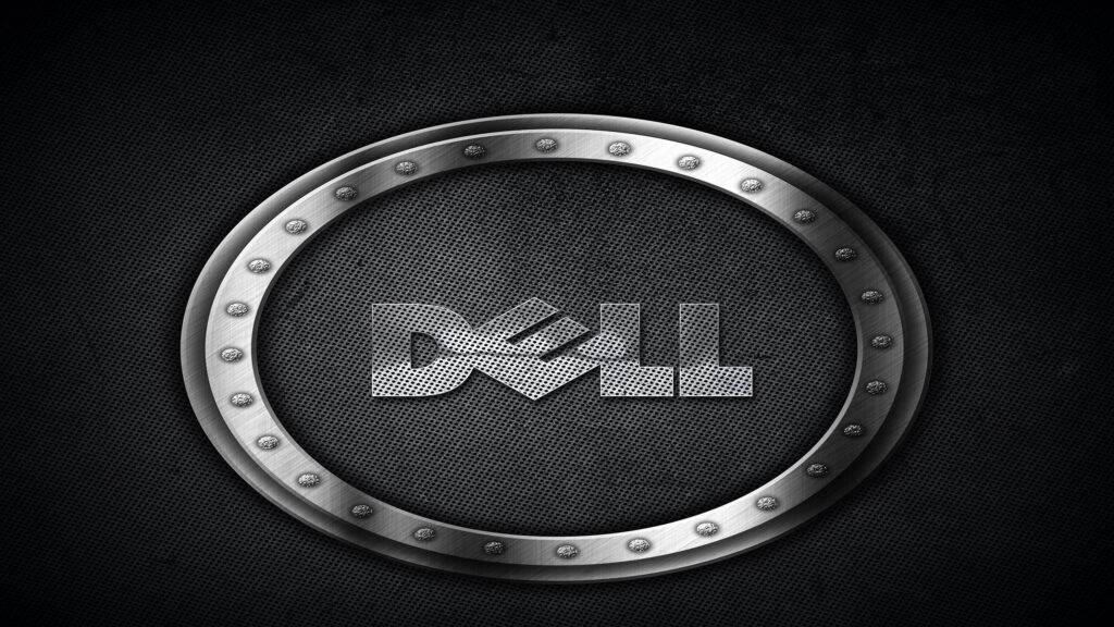Metallic Steel Dell Logo Texture 4K Desktop Wallpaper
