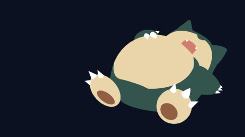 Minimalist Snorlax Sleeping Illustration HD Desktop Wallpaper
