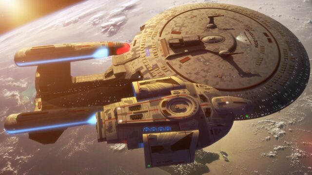 U.S.S. Enterprise-D and U.S.S. Defiant in Orbit 4K Wallpaper