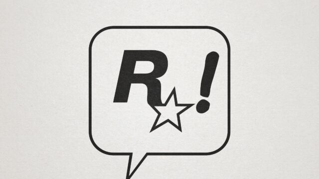 Minimalist Rockstar Games Logo Speech Bubble 4K Desktop Wallpaper