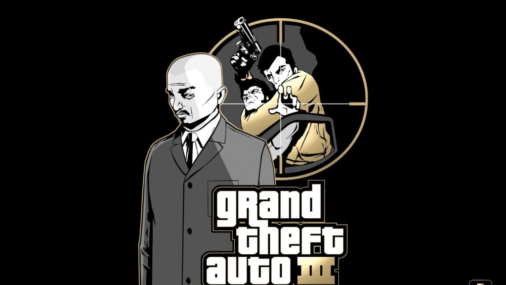 Grand Theft Auto III Minimalist Art Featuring Ken Rosenberg and Claude Desktop Wallpaper