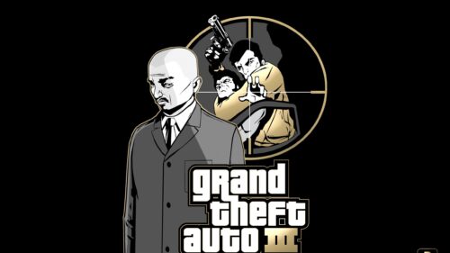 Grand Theft Auto III Minimalist Art Featuring Ken Rosenberg and Claude Desktop Wallpaper
