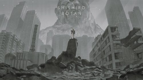 Shishiro Botan Anime Girl in Post Apocalyptic Ruined City Desktop Wallpaper