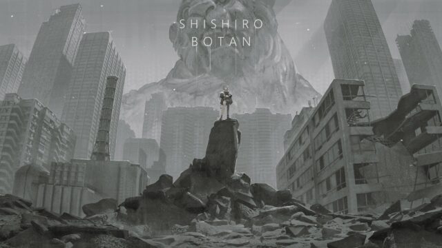 Shishiro Botan Anime Girl in Post Apocalyptic Ruined City Desktop Wallpaper