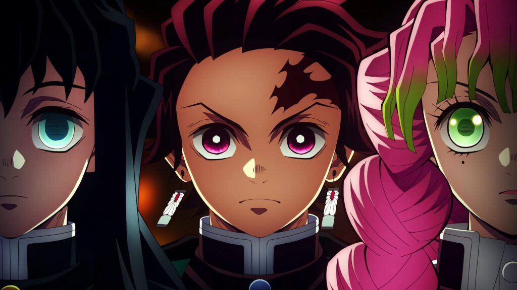 Tanjiro Kamado with Muichiro and Mitsuri Demon Slayer 4K Desktop Wallpaper