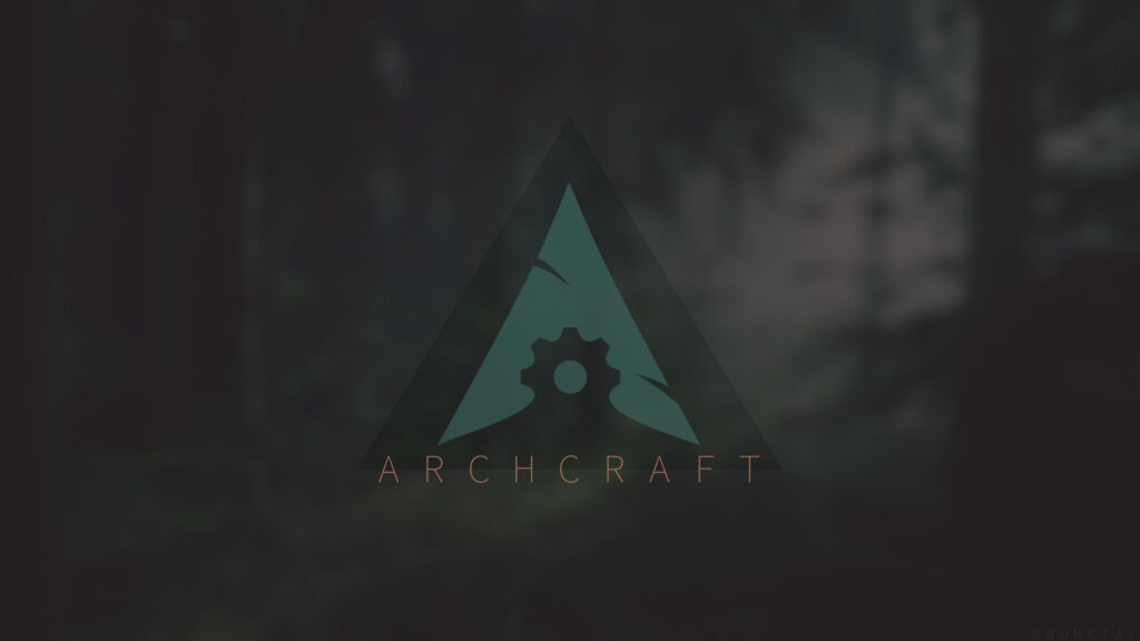 Archcraft OS Minimalist Forest Logo 4K Desktop Wallpaper