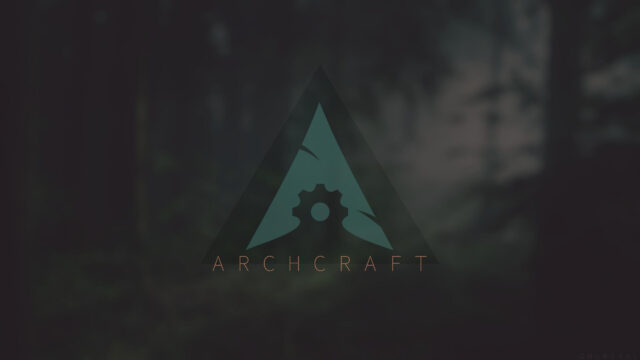 Archcraft OS Minimalist Forest Logo 4K Desktop Wallpaper