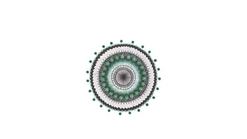 Minimalist Green and Black Geometric Mandala Art 4K Desktop Wallpaper