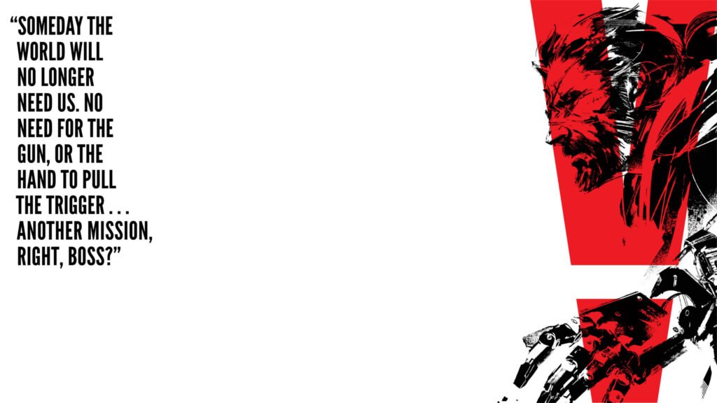 Venom Snake Metal Gear Solid V Minimalist Red and White Art Desktop Wallpaper