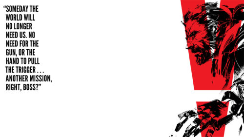 Venom Snake Metal Gear Solid V Minimalist Red and White Art Desktop Wallpaper