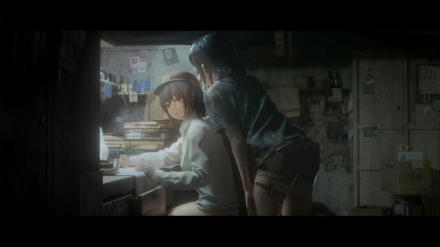 Anime Girls Working in a Dimly Lit Study Room 4K Desktop Wallpaper